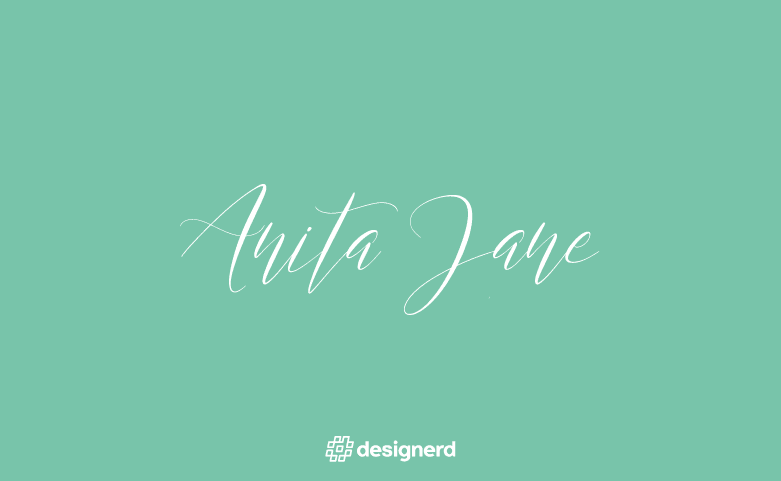 Fontes gratuitas com glifos: Fonte Anita Jane