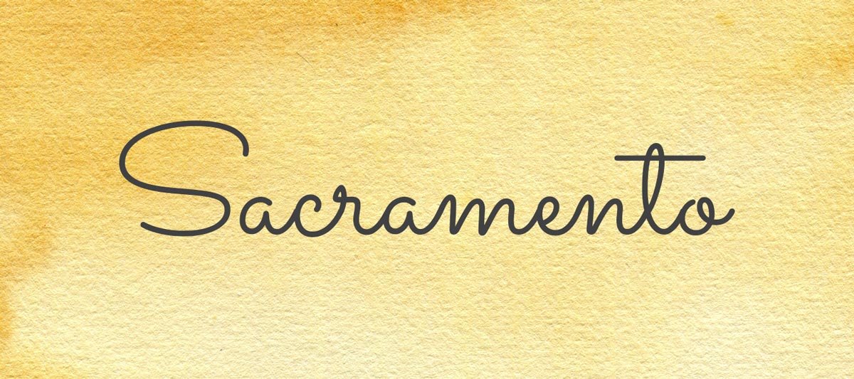 Font tipo cursivo: Sacramento