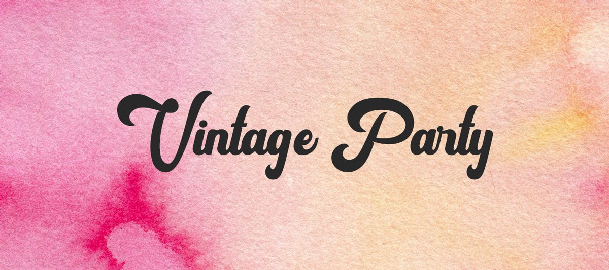 Fonte cursiva retrô: Vintage Party