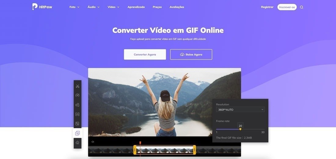 Conversor de Vídeo para GIF - Crie GIF com Vídeo Online Grátis
