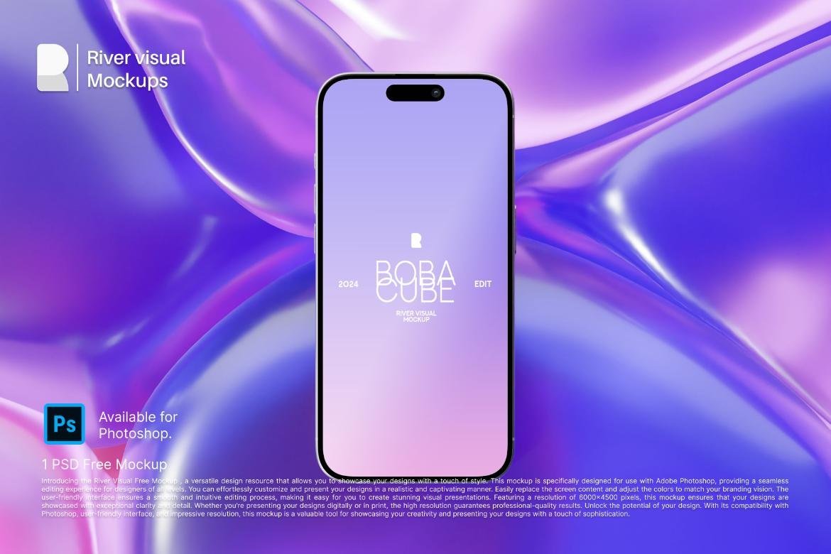Mockup do Boba Cube para iPhone 15 Pro