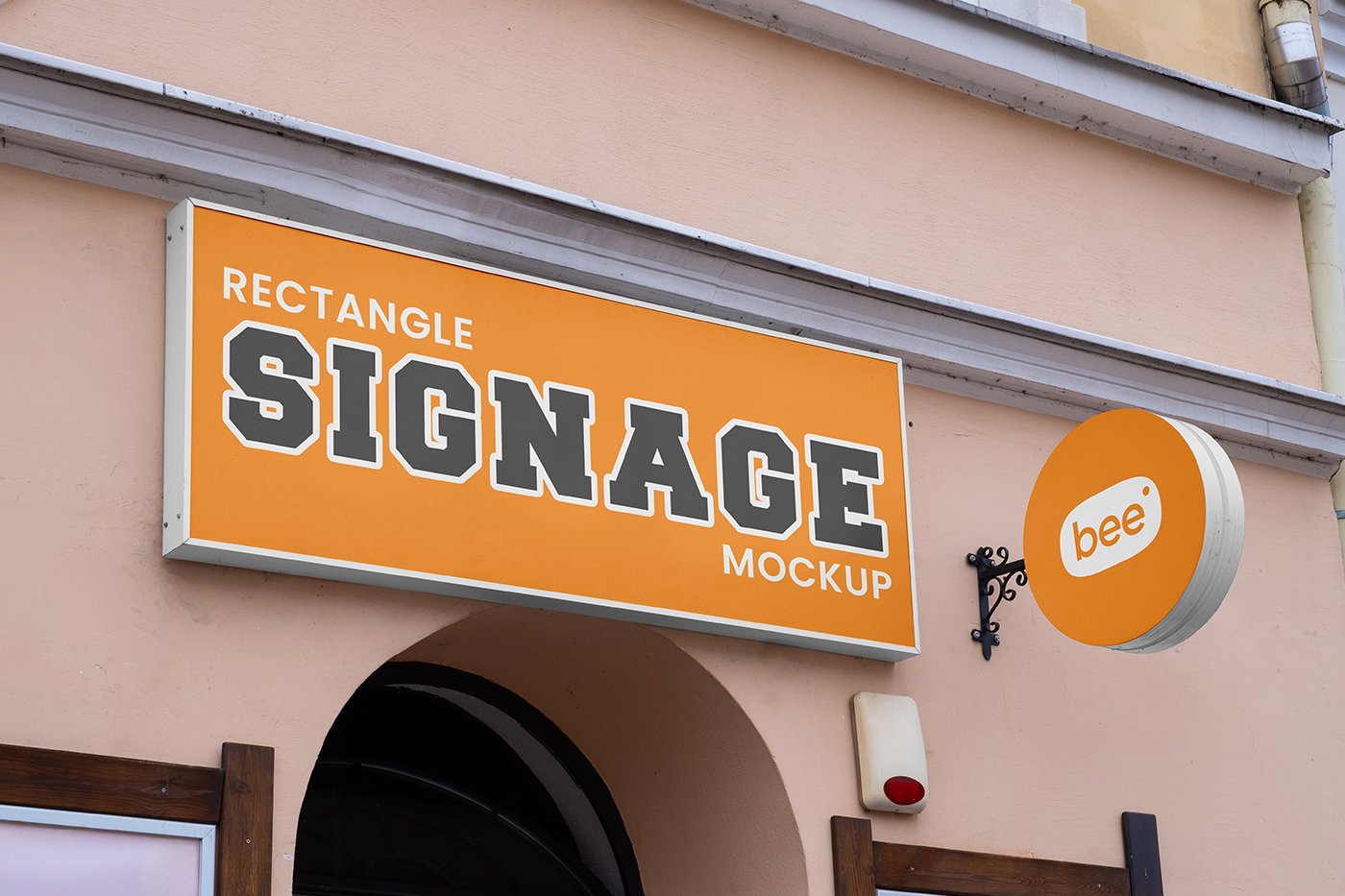 Mockup de Sinal Circular com Banner Grátis