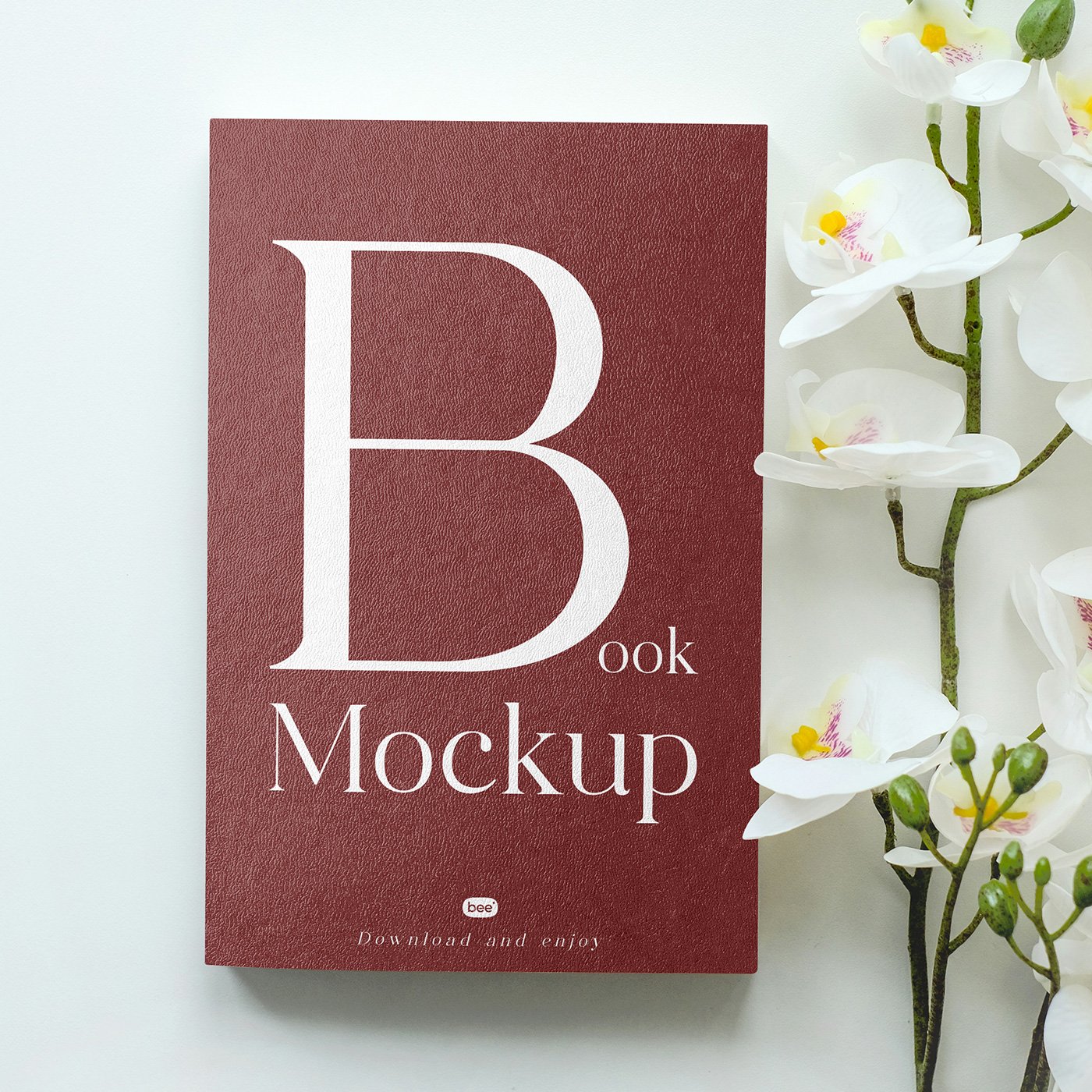 Capa de Livro Gratuita com Mockup de Flor