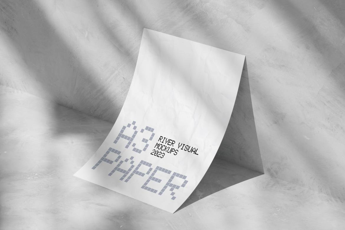 Mockup de Pôster em Papel A3 Concreto