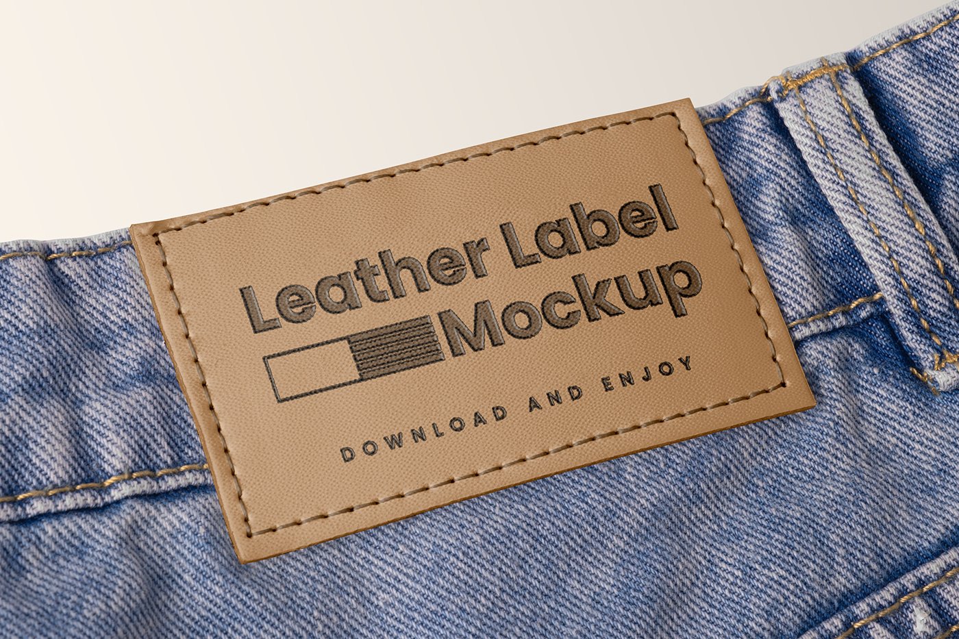 Mockup Gratuito de Etiqueta de Jeans