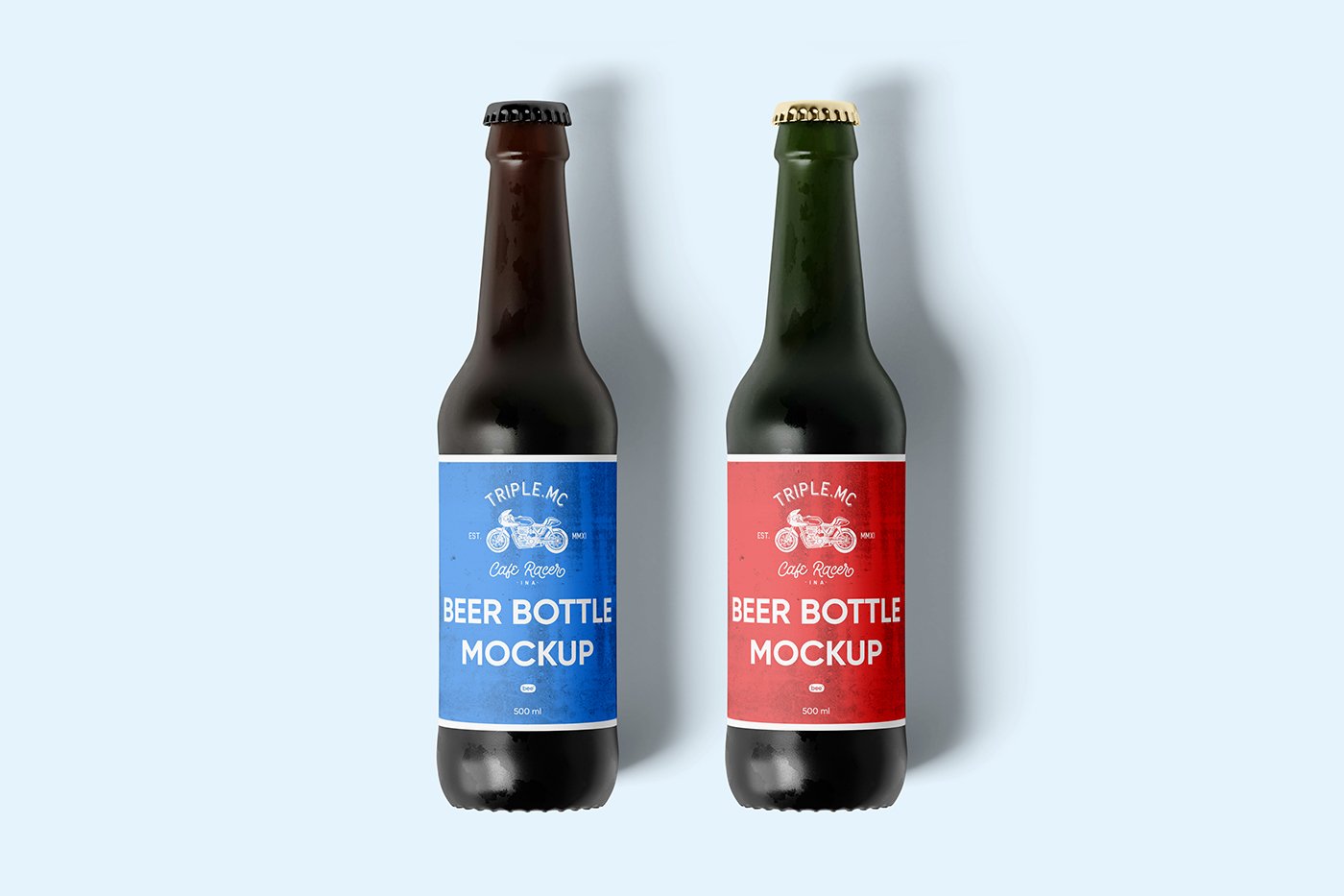 Mockups Gratuitos de Garrafas de Cerveja em deitada