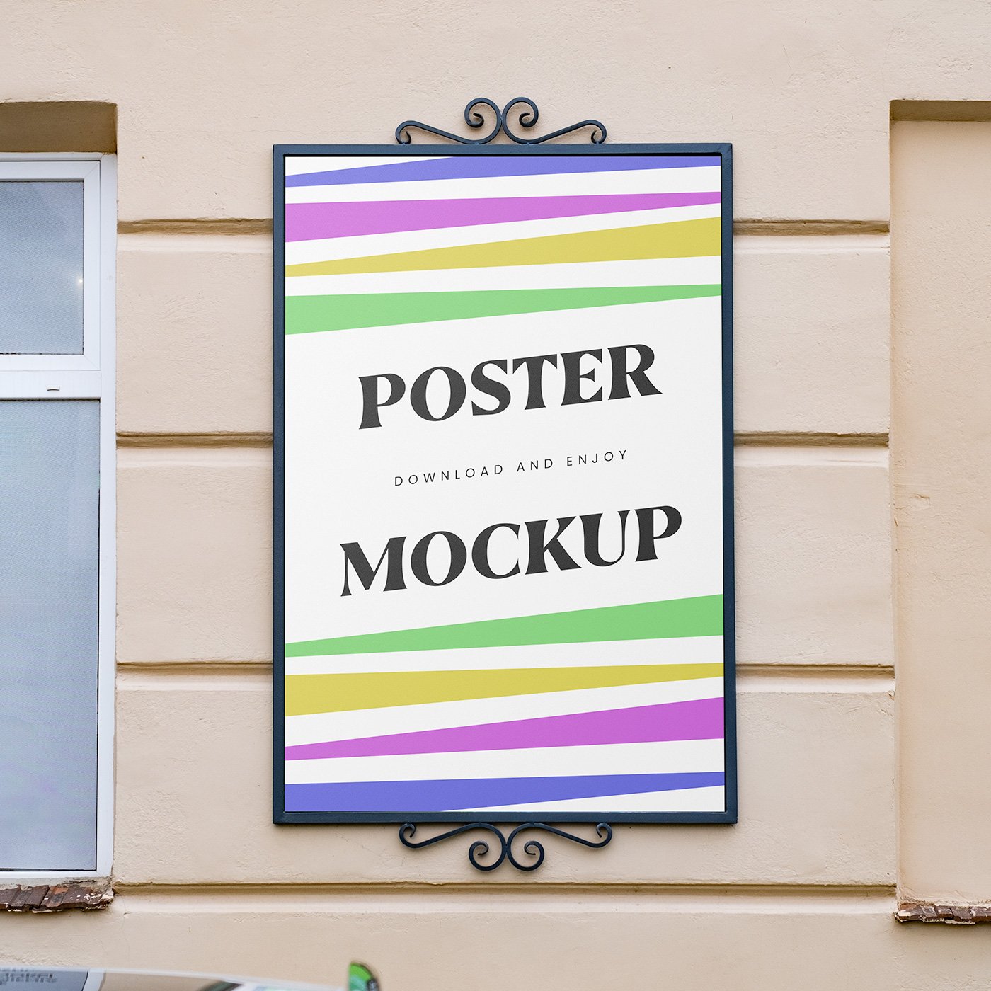 Mockup de Moldura de Pôster Grátis da Cidade do Metal