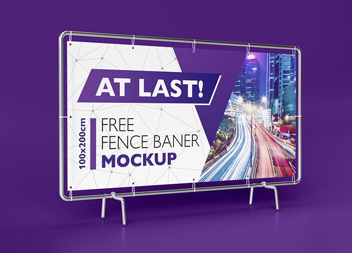 Mockup de banner em cerca