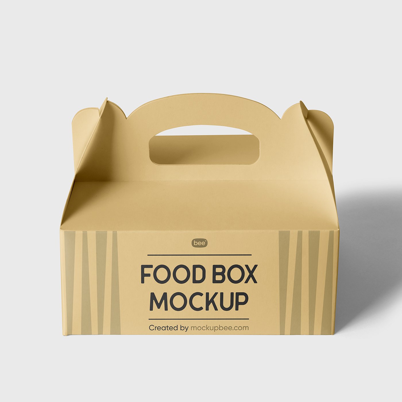 Mockup gratuito de caixa de comida larga com alça