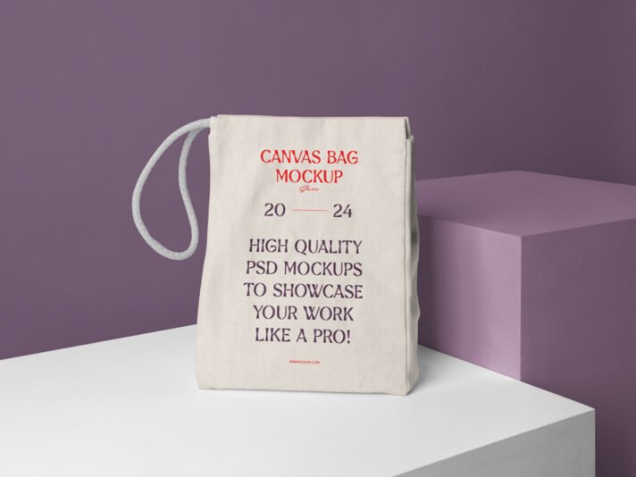 Mockup de Bolsa de Lona Grátis em Caixas