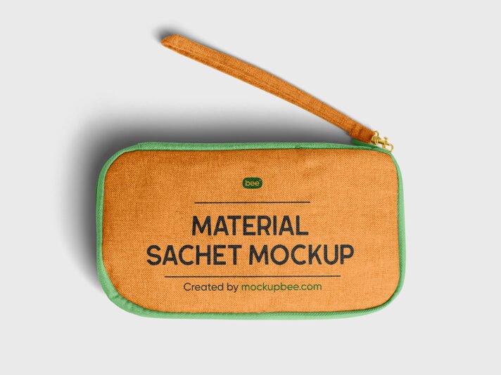 Mockup de Sachê de Material Grátis