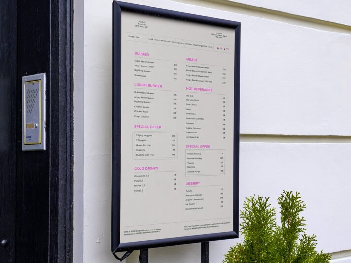 Mockup de Menu Gratuito com Moldura de Metal