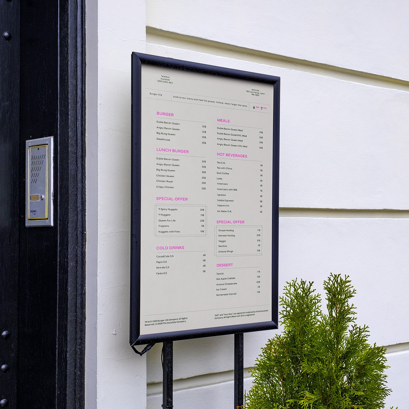 Mockup de Menu Gratuito com Moldura de Metal