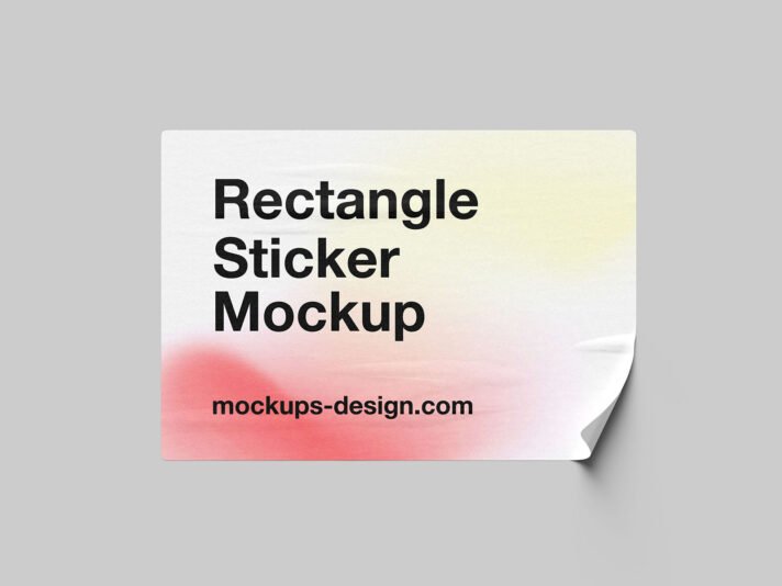 Coleção de mockups de adesivos - retângulo