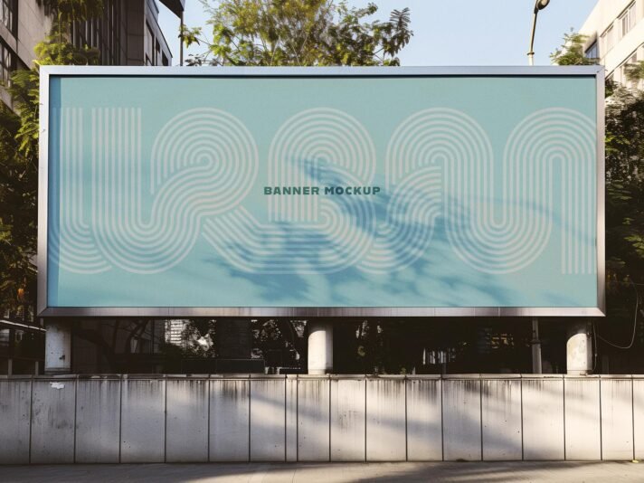 Mockup de Faixa Urbana Retangular