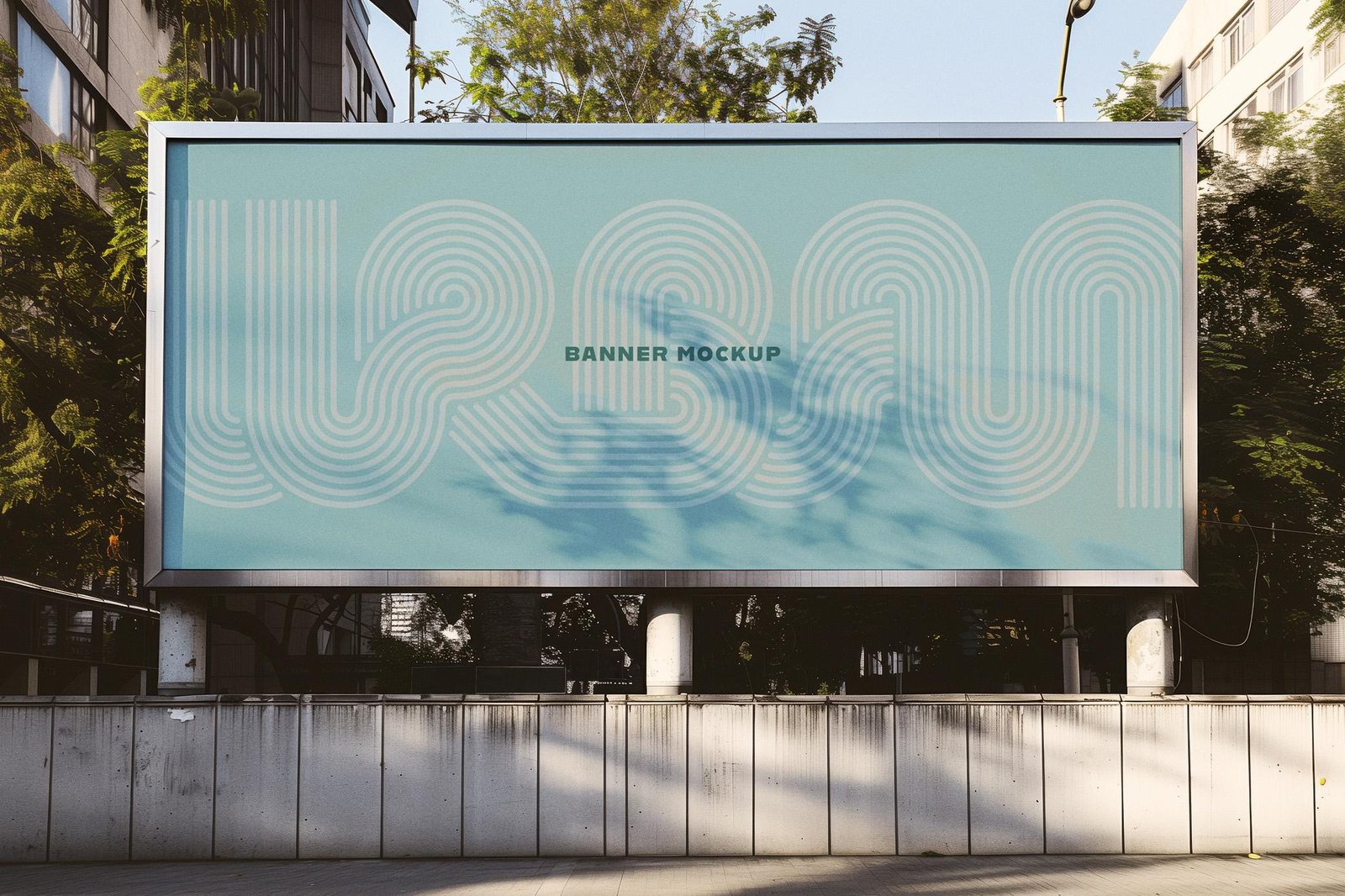 Mockup de Faixa Urbana Retangular