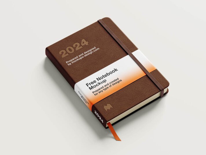 "Mockup de Caderno de Couro Grosso"