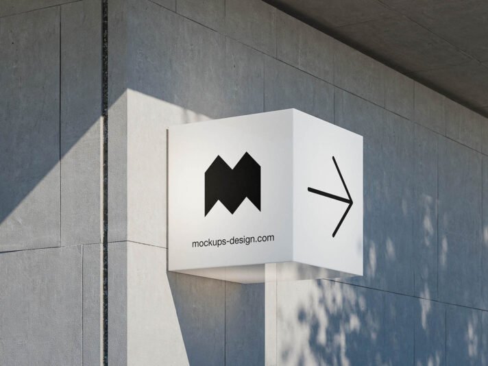 Mockup de placa cúbica