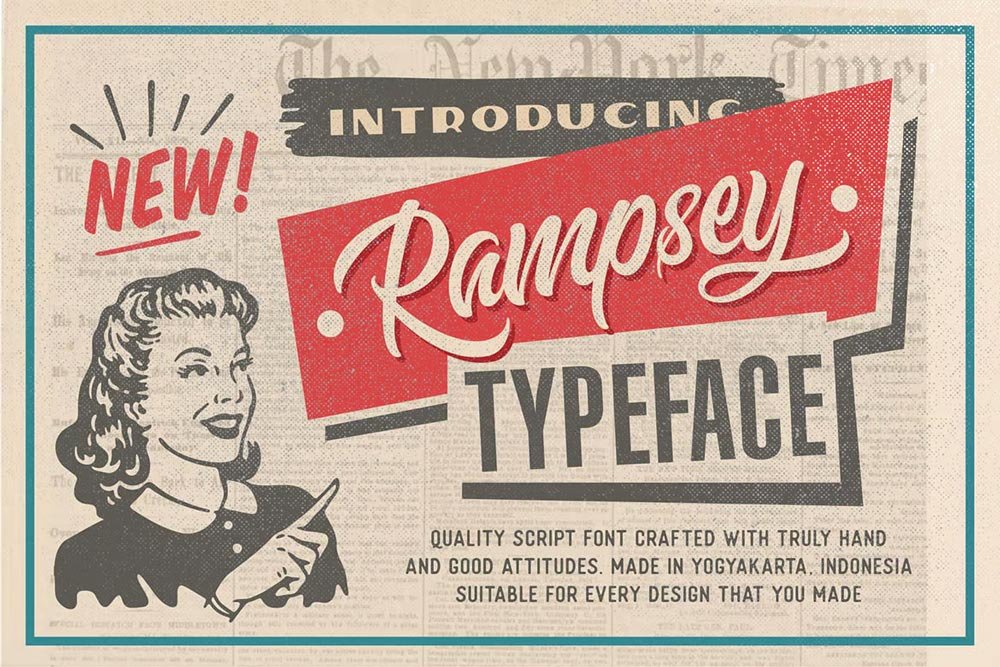 As melhores Fontes Vintage: 35 opções gratuitas e premium • fonte vintage anos 20 rampsey