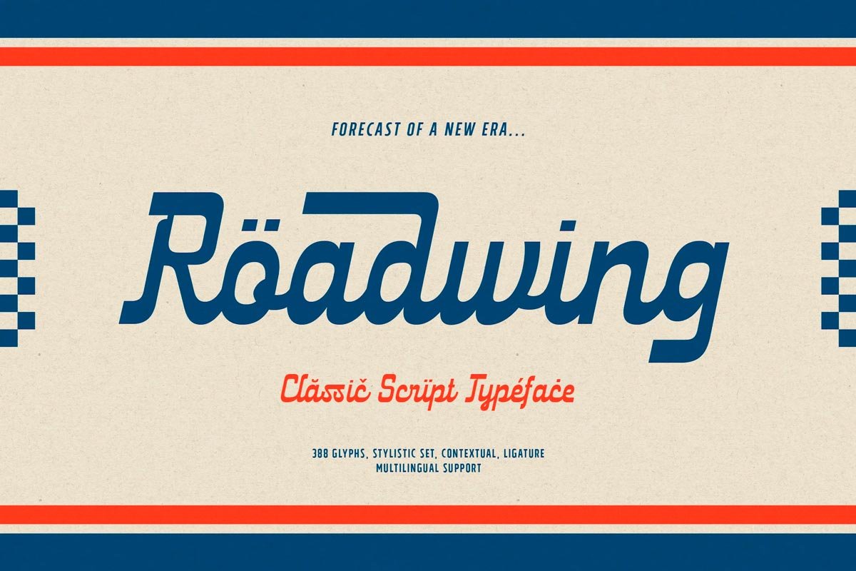 As melhores Fontes Vintage: 35 opções gratuitas e premium • fontes vintage anos 50 road