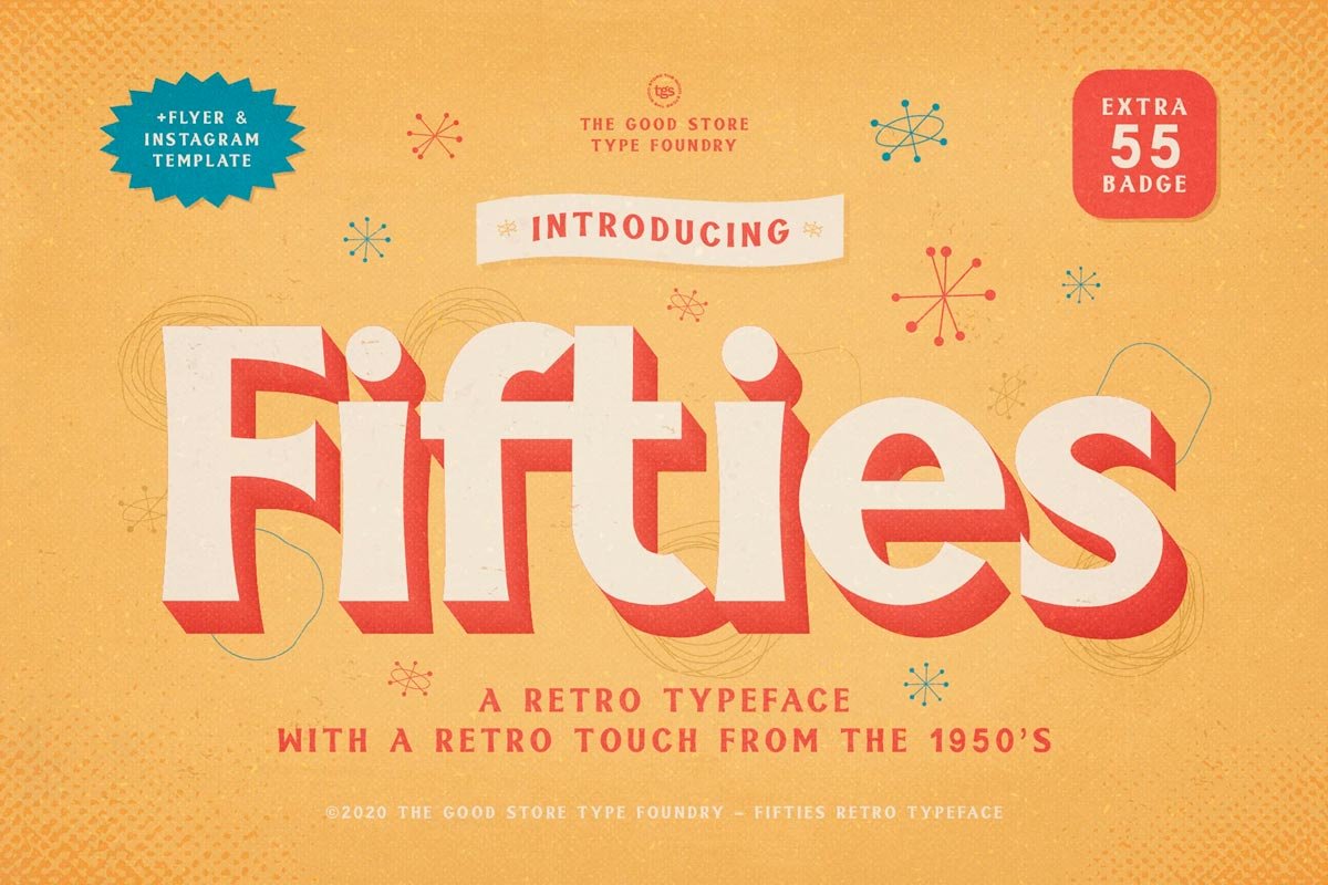 As melhores Fontes Vintage: 35 opções gratuitas e premium • fontes vintage anos 50