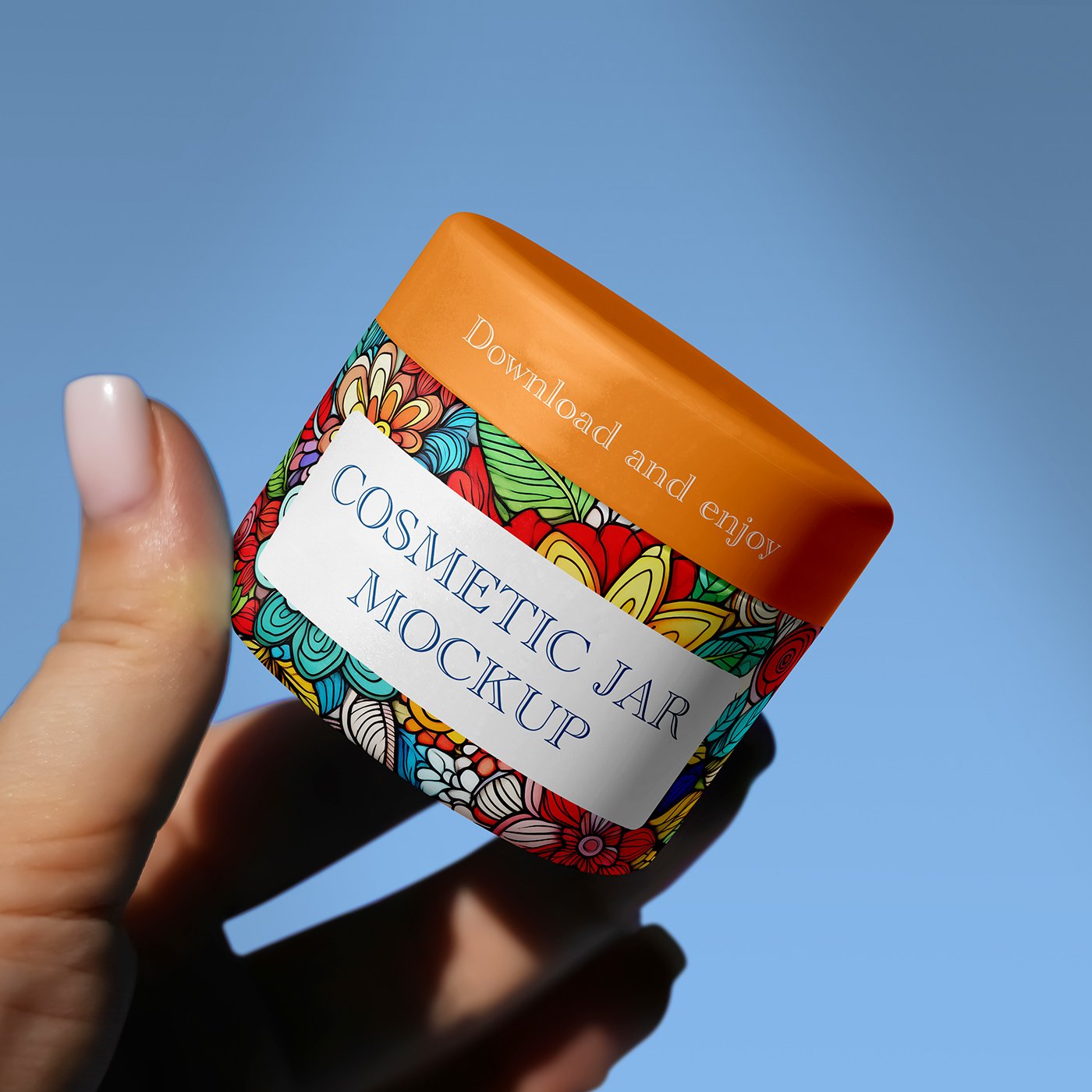 Mockup grátis de pote de cosmético na mão