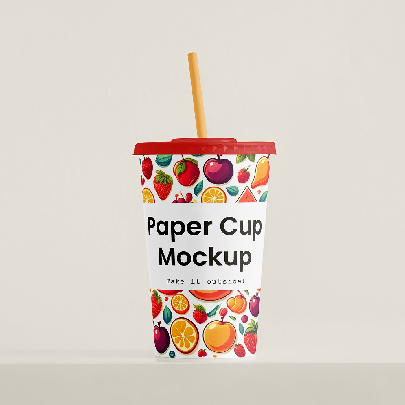 Mockup de copo de papel para refrigerante grátis