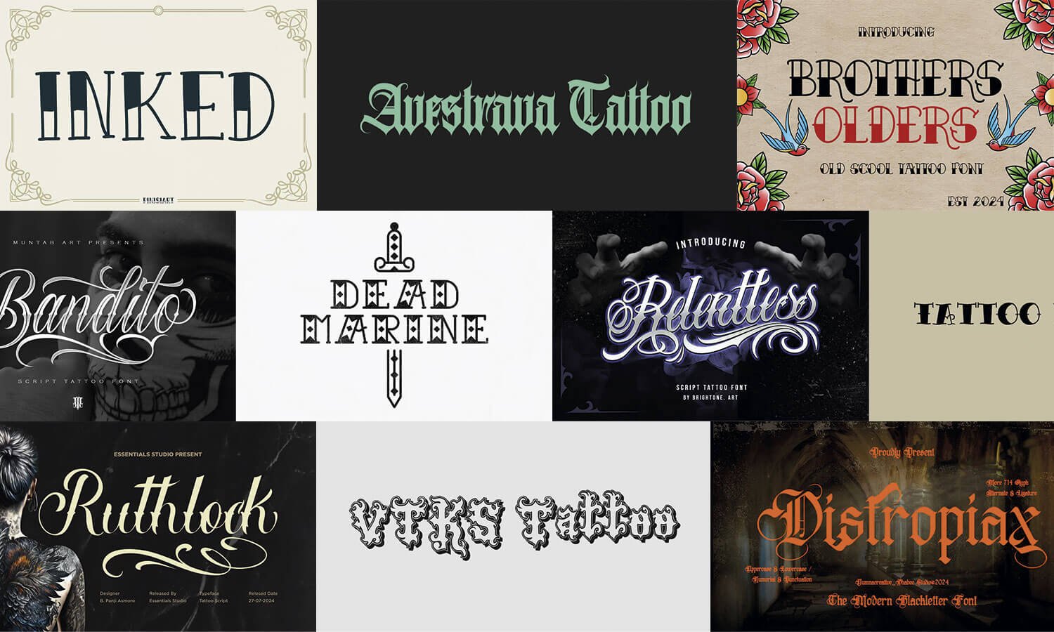 40 Fontes para Tatuagem (Grátis e Premium) para usar em seus projetos ...