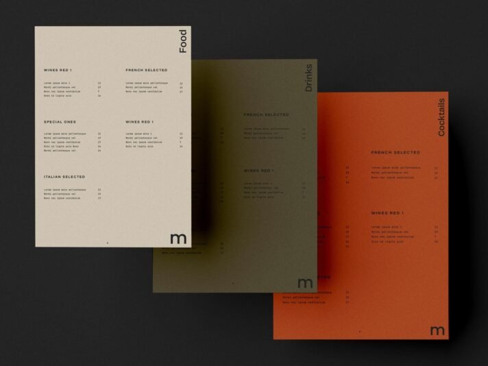 "Mockups de Menu de Restaurante Trio"
